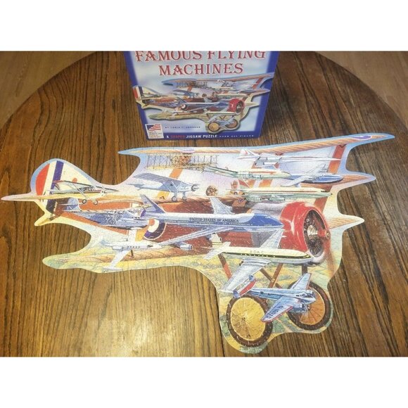 Famous Flying Machines Puzzle Airplanes Modern and Antique Shaped Jigsaw 650 Pc - Picture 2 of 6
